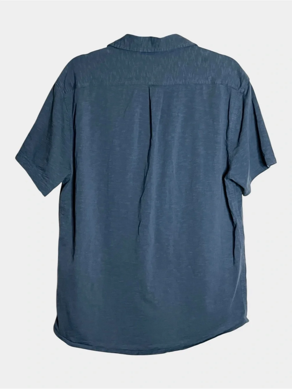 J.CREW Blue Slub Cotton Short Sleeve Button Front Camp Shirt Men’s L